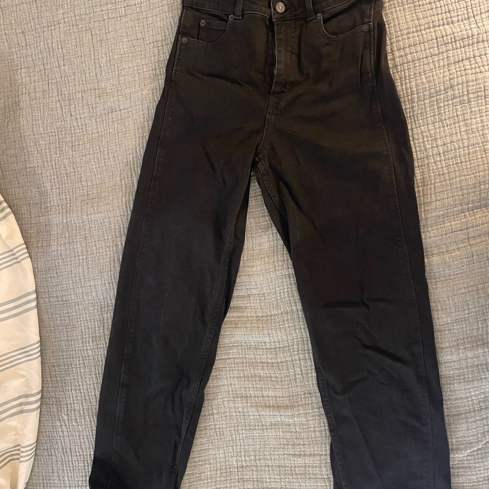 Whistles Black High-Waisted Barrel Jeans